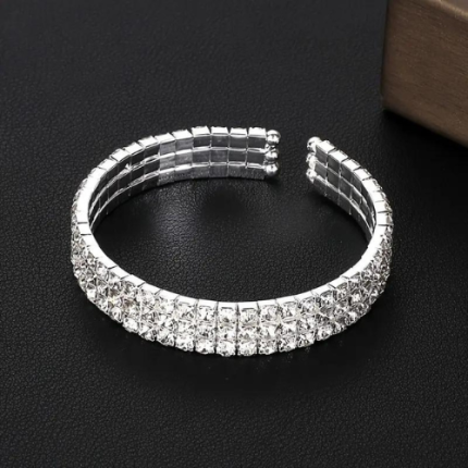 Elastic Rhinestone Paved Bracelet